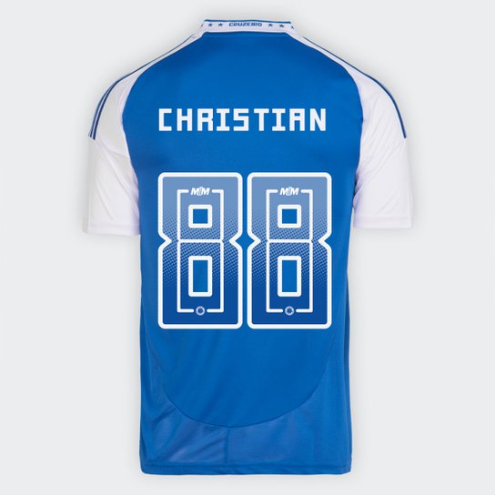 Camisa Cruzeiro I 25/26 - Christian nº 88 - Torcedor Adidas Masculina