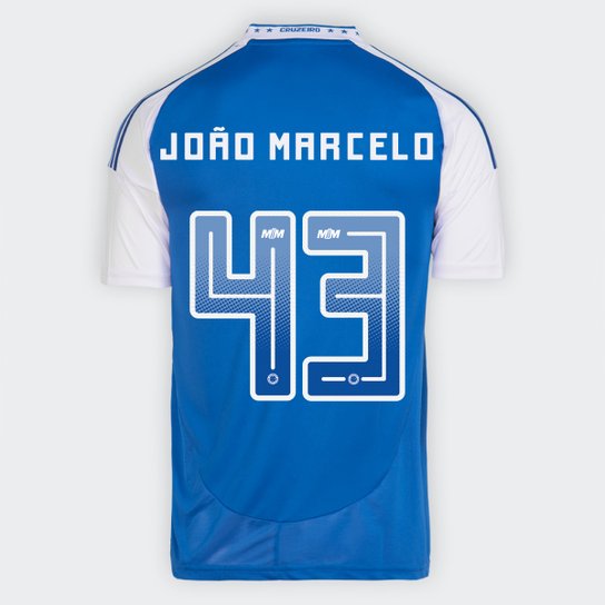 Camisa Cruzeiro I 25/26 - João Marcelo nº 43 - Torcedor Adidas Masculina