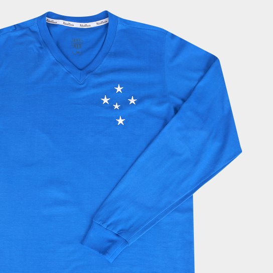 Camisa Cruzeiro RetrôMania Libertadores 1976 Manga Longa Masculina
