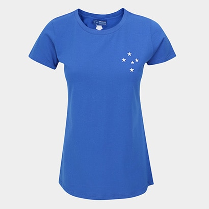 Camiseta Baby Look Cruzeiro Classic Feminina - Azul Royal