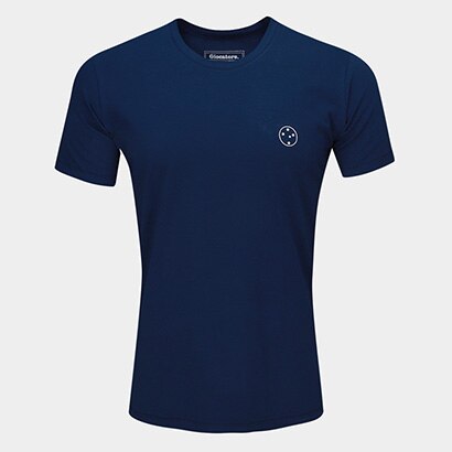 Camiseta Cruzeiro Escudo Retrô Masculina - Azul