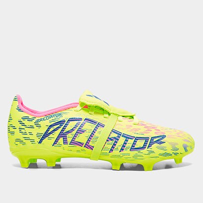 Chuteira Campo Infantil Adidas Predator League Lin - Verde+Azul