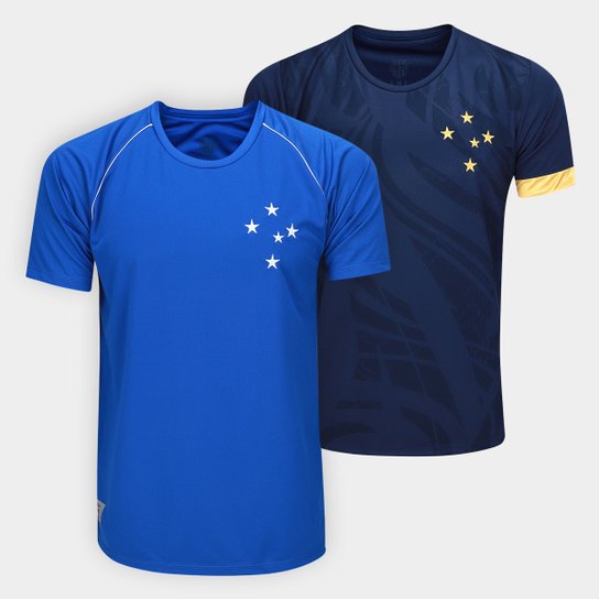 Kit Camisa Cruzeiro Basic Retrômania Masculina - 2 Peças