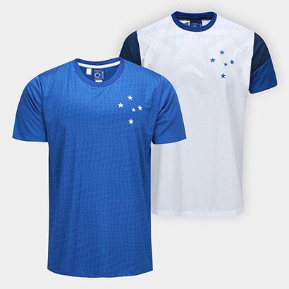 Kit Camisa Cruzeiro Celestial + Braziline Masculina - 2 Peças - Azul
