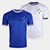 Kit Camisa Cruzeiro RetrôMania Jacquard Masculina - 2 Peças - Azul