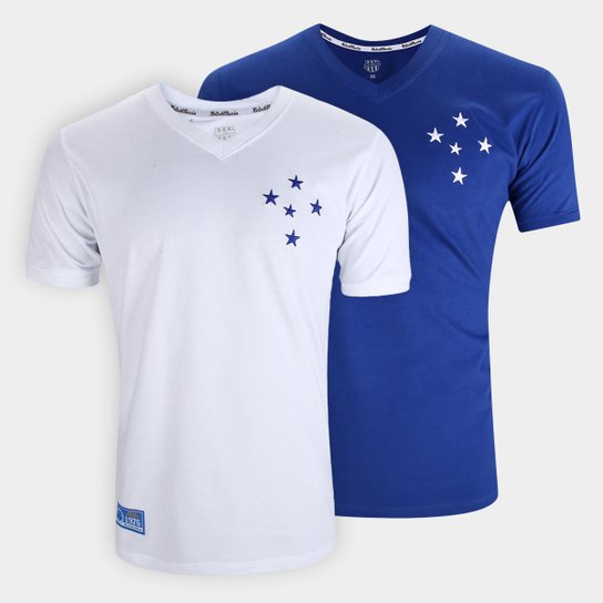 Kit Camisa Cruzeiro RetrôMania Libertadores 1976 Masculina