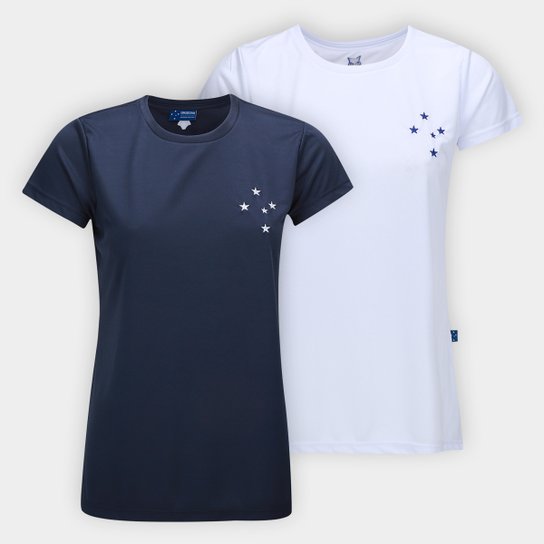 Kit Camiseta Cruzeiro Esportiva C/2 Feminina