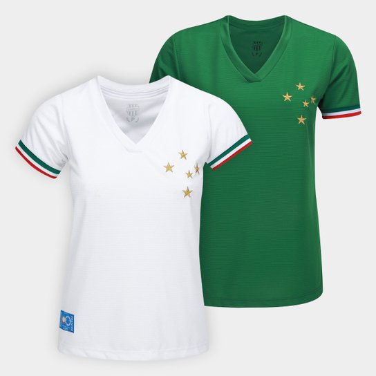 Kit Camiseta Cruzeiro Palestra C/2 Feminina