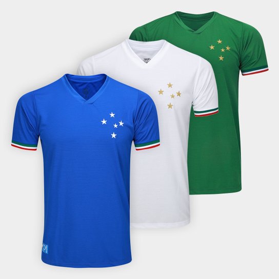 Kit Camiseta Cruzeiro Palestra C/3 Masculina