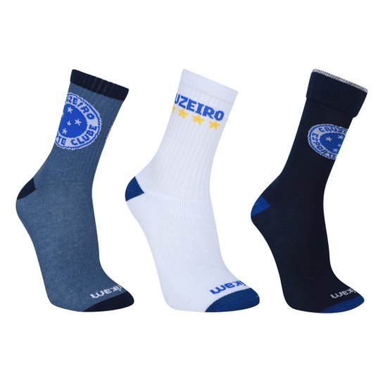 Kit Meias Cruzeiro Rikam - 3 Pares