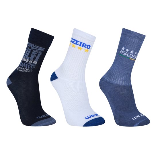 Kit Meias Cruzeiro Rikam - 3 Pares