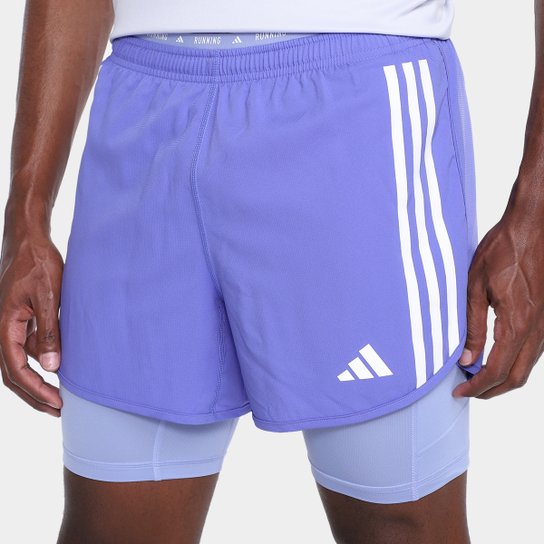 Short Adidas Own The Run Excite 3 Stripes 2 in 1 Masculino