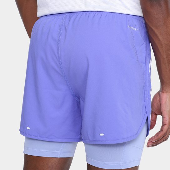 Short Adidas Own The Run Excite 3 Stripes 2 in 1 Masculino