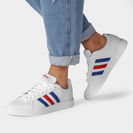 Tênis Couro Adidas Grand Court Base 2.0 Masculino